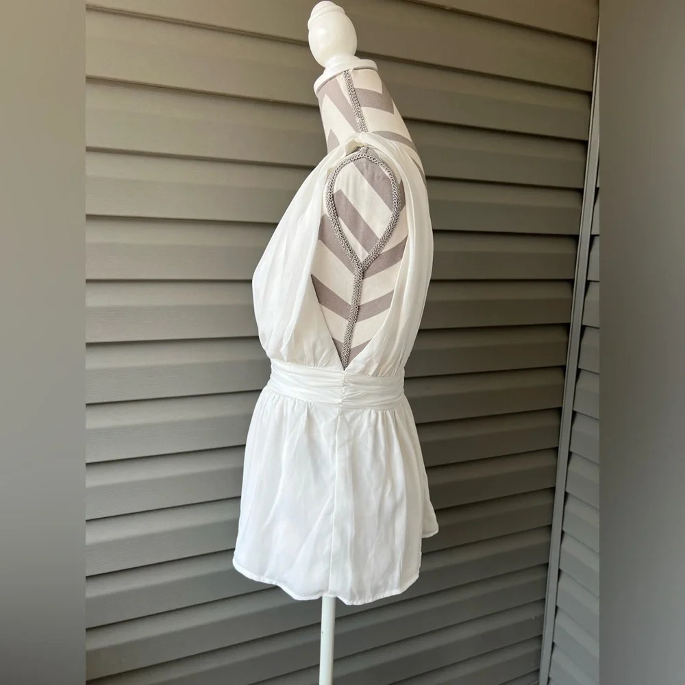 LULUS My Joy White Peplum Top Sz S - Picture 6 of 11